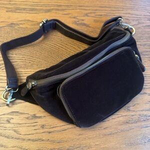 Joy Susan Brown Velvet  Belt Bag crossbody organize fanny pack